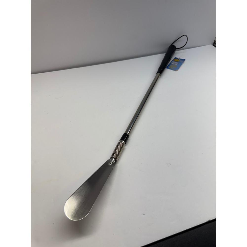 Shoe Gear 24 Inch Flexible Metal Shoe Horn Long Handle Chrome Black 794-17 NEW